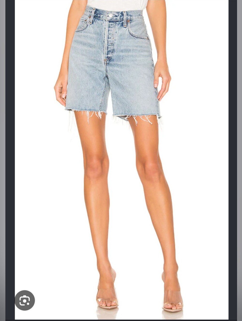 AGOLDE Rumi High Rise Cut Off Denim Shorts in Renewal - Size 29